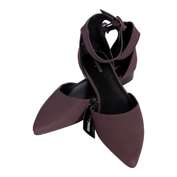 Burgundy Express Block Flats With Ankle Strap 7 - Picture 13 of 13